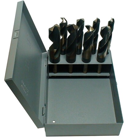 DRILL AMERICA 9/16"-1"x16ths 8Pc. HSS Black & Gold Reduce Shank Drill Bit Set KFD1008-SET